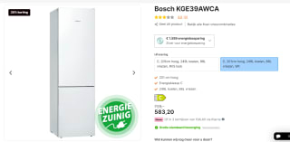 Bosch KGE39AWCA - Serie 6 - Koel-vriescombinatie voor €583,20 bij Expert