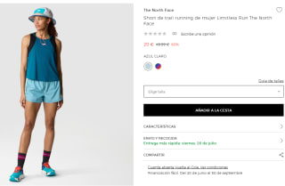Short de trail running de mujer Limitless Run The North Face por 20€