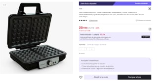 Gofrera Tesla WM200BX, Antiadherente, 1000W, Protección al Sobrecalentamiento, Ajuste de Temperatura 140º-220º, Indicador LED de Cocción por 12.55€