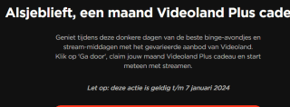 Gratis 1 maand Videoland Plus