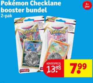 Pokémon Cheklane boosterkaarten voor €7,99 bij Kruidvat