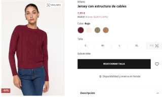 Jersey con estructura de cables para Mujer Milano por 7.99€