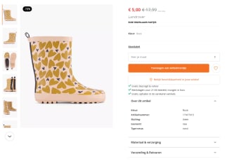 Landrover kinder regenlaarsjes voor €5