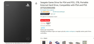 Seagate Game Drive PS4 & PS5 - 2TB voor €68,89 bij Amazon