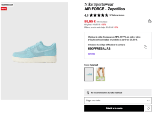 Zapatillas Nike Air Force por 50,96€