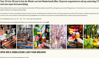 Gratis open brouwerij dag met rondleiding bij Lighttown Brewers in Eindhoven op 17 mei