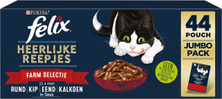 Felix Heerlijke Reepjes Farm Selectie (44 portiezakjes voor €17,44 bij Amazon