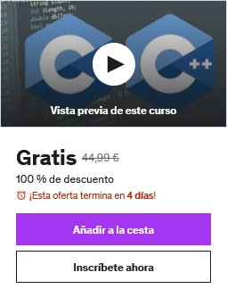 Aprende Lenguaje C y C++ de cero a experto Gartis con Udemy
