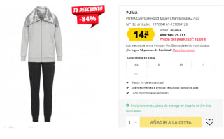 Chandal para Mujer PUMA Oversize Hood por 14.2€