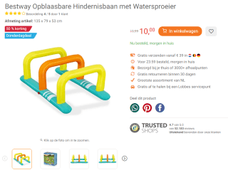 Bestway Opblaasbare Hindernisbaan met Watersproeier voor €10 bij Lobbes