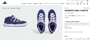 Adimatic Mid X Maite Azul Originals por $71.990