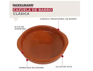 Cazuela Fackelmann de Barro Tradicional Cerámica Rústica por 6,83€