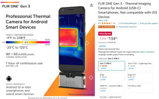 FLIR One Gen 3 - USB-C Warmtebeeldcamera voor smartphone voor €134,99 met Amazon Prime