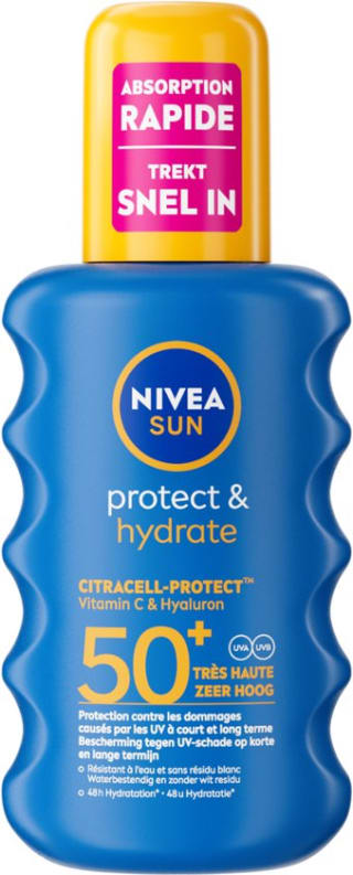 Nivea Sun Protect & Hydrate Zonnespray SPF 50+ 200 ml voor €11,92 bij Bol