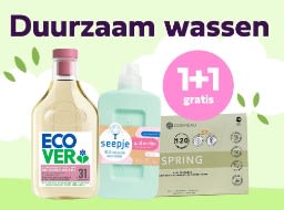 1+1 gratis op duurzame wasmiddelen bij Plein