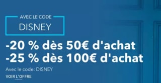 Un code pour deux promotions chez Shop Disney