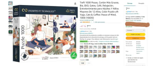 Puzle marca Trefl de 1000 piezas EKO, Gatos, Café, Relajación por 7,98€