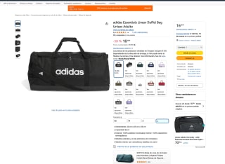 Adidas Essentials Linear Duffel Bag Unisex Adulto por solo 16,99€