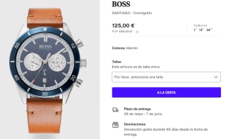 Reloj Cronografo para Hombre Boss Santiago por 125€