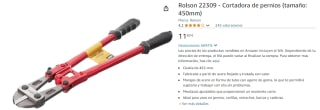 Cortadora de pernios 450mm por 11,60€