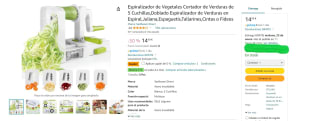 Espiralizador de Vegetales Cortador de Verduras de 5 Cuchilla por 12,24€
