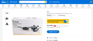 Batería De Cocina Aluminio 5 Piezas, 1 Un por $12.990