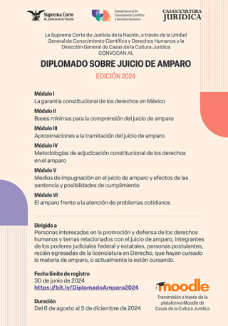 Diplomado Sobre Juicio de Amparo 2024 SCJN Gratis