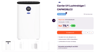 Carrier UV Luchtreiniger CAFN026LC2 voor €79,95 bij iBOOD