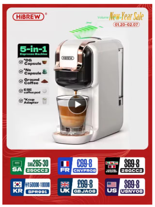 Machine à café à capsules multiples Hiinvasive W à 107,56€