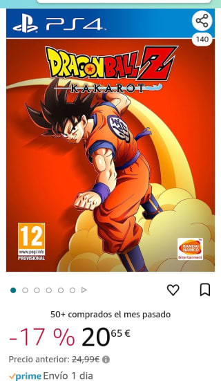 Dragon Ball Z: Kakarot PS4 por 20,65€.