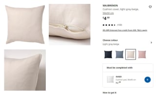 Collect Majbraken cushion cover at IKEA Edinburgh Bargain Corner for only £0.10