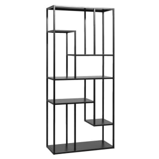 Vakkenkast Stan - zwart - metaal - 188x85x35 cm voor €109 bij Leenbakker
