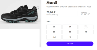 Zapatillas de Trekking de Mujer Merrell WEST RIM SPORT STRETCH GTX por 78€