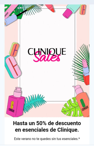 Hasta -50% en Esenciales Clinique.