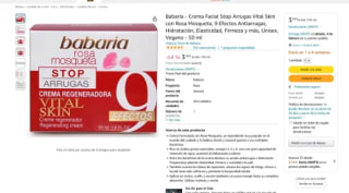 Babaria Crema facial Stop arrugas Vital Skin con rosa Mosqueta 50ml por 3,18€