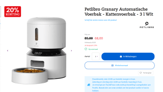 Petlibro automatische voerbak 3L voor €68 bij Petsplace