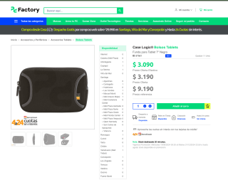Funda para Tablet 7"" Negro por solo $3.090