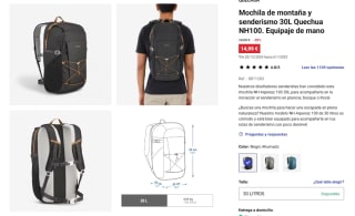 Mochila de montaña y senderismo 30L Quechua NH100. Equipaje de mano por 14,99€
