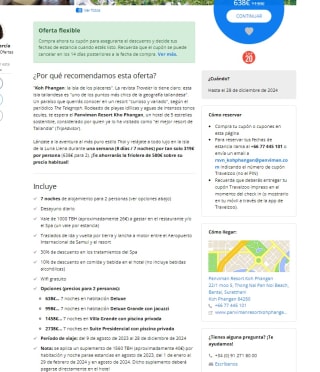 8 días en Tailandia para 2desde 638€