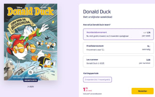 6 maanden korting incl. 1 maand gratis Donald Duck Voordeel abonnement