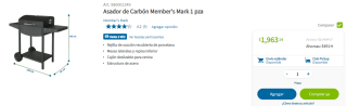Asador de Carbón Member's Mark por $1,963 en Sam's Club
