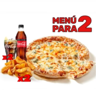 2 Pizzas Medianas Especialidad + 2 complementos + 2 bebidas en Telepizza