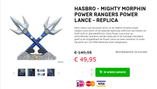 Mighty Morphin Power Rangers Power Lance Replica voor €49,95 bij Dagknaller