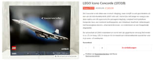 LEGO Icons Concorde (10318) voor €169,99 via BrickingAwesome