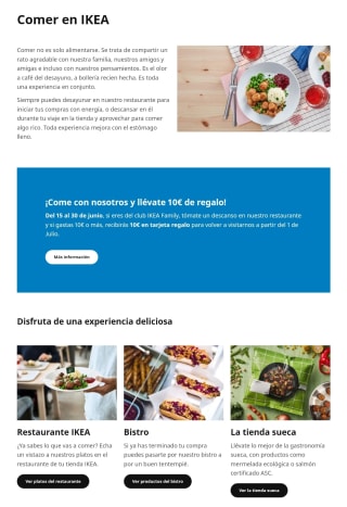 10€ de regalo en compra superior 10€ en restaurante al ser del club IKEA Family