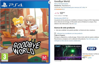 Juego Goodbye World para PS4 por 10,16€