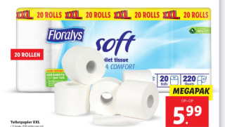 Floralys wc papier 20 rollen voor €5,99 bij de Lidl