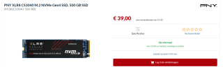 PNY XLR8 CS3040 500 GB PCI Express 4.0 3D NAND NVMe M.2 SSD voor €39 bij Alternate