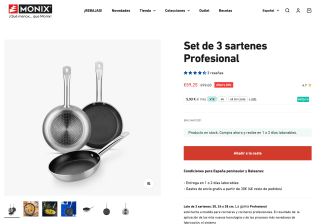 Set de 3 sartenes Monix Profesional por solo 59,25€