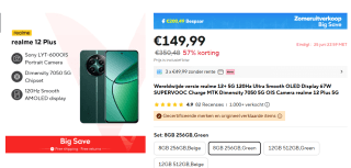 Realme 12+ - 8GB/256GB - Pioneer Green voor €149,99 bij Aliexpress